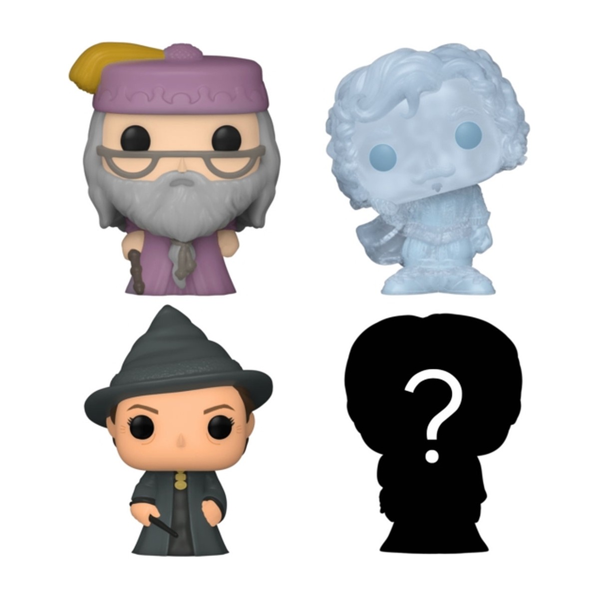 Bitty Pop! Harry Potter – Dumbledore, Nick Casi Sin Cabeza, McGonagall + Mystery (4-Pack)