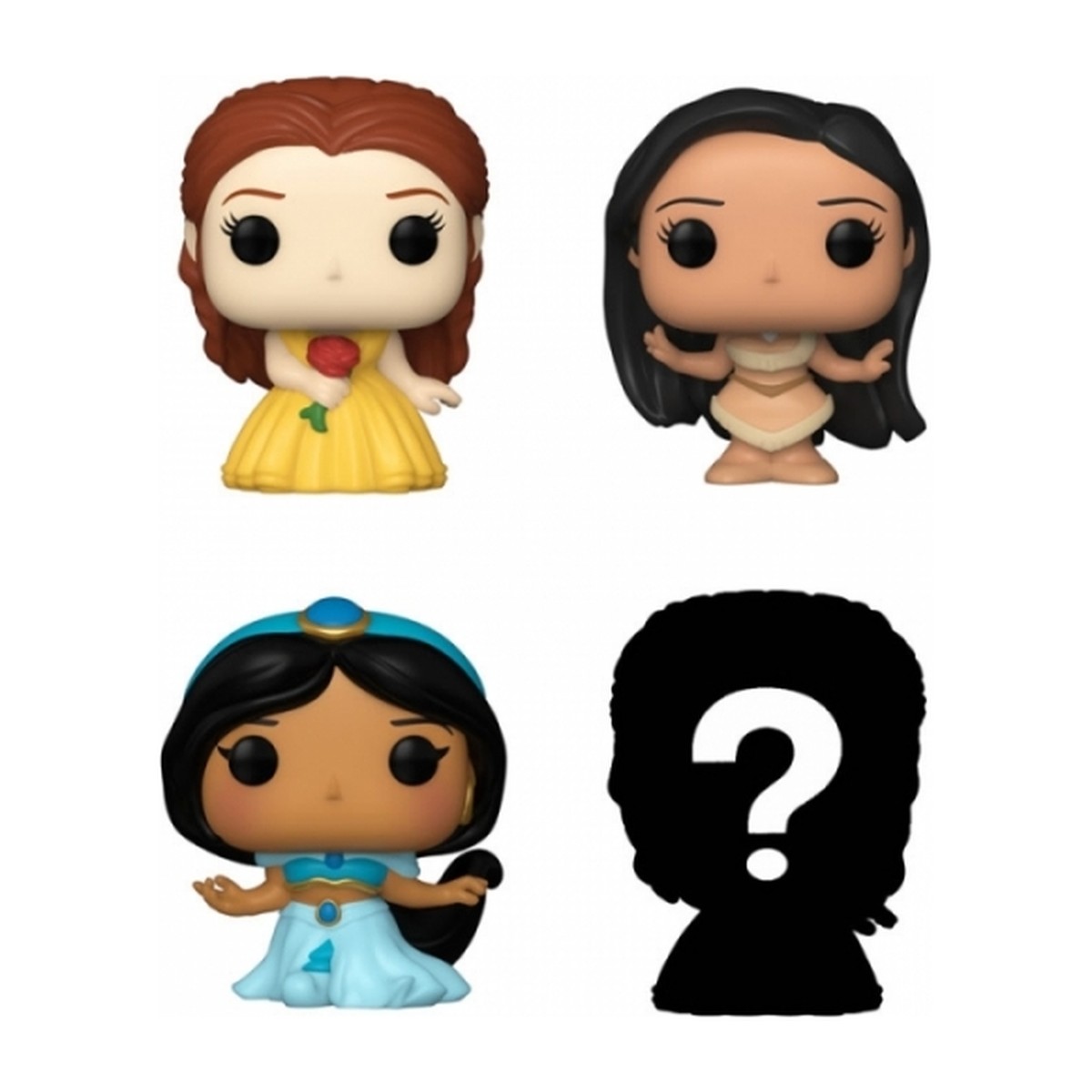 Bitty Pop! Princesas Disney: Bella, Pocahontas, Jasmine + Mystery (4-Pack)