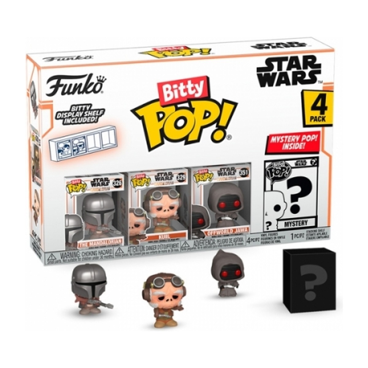 Bitty Pop! Star Wars – The Mandalorian, Kuiil & Offworld Jawa (4-Pack)